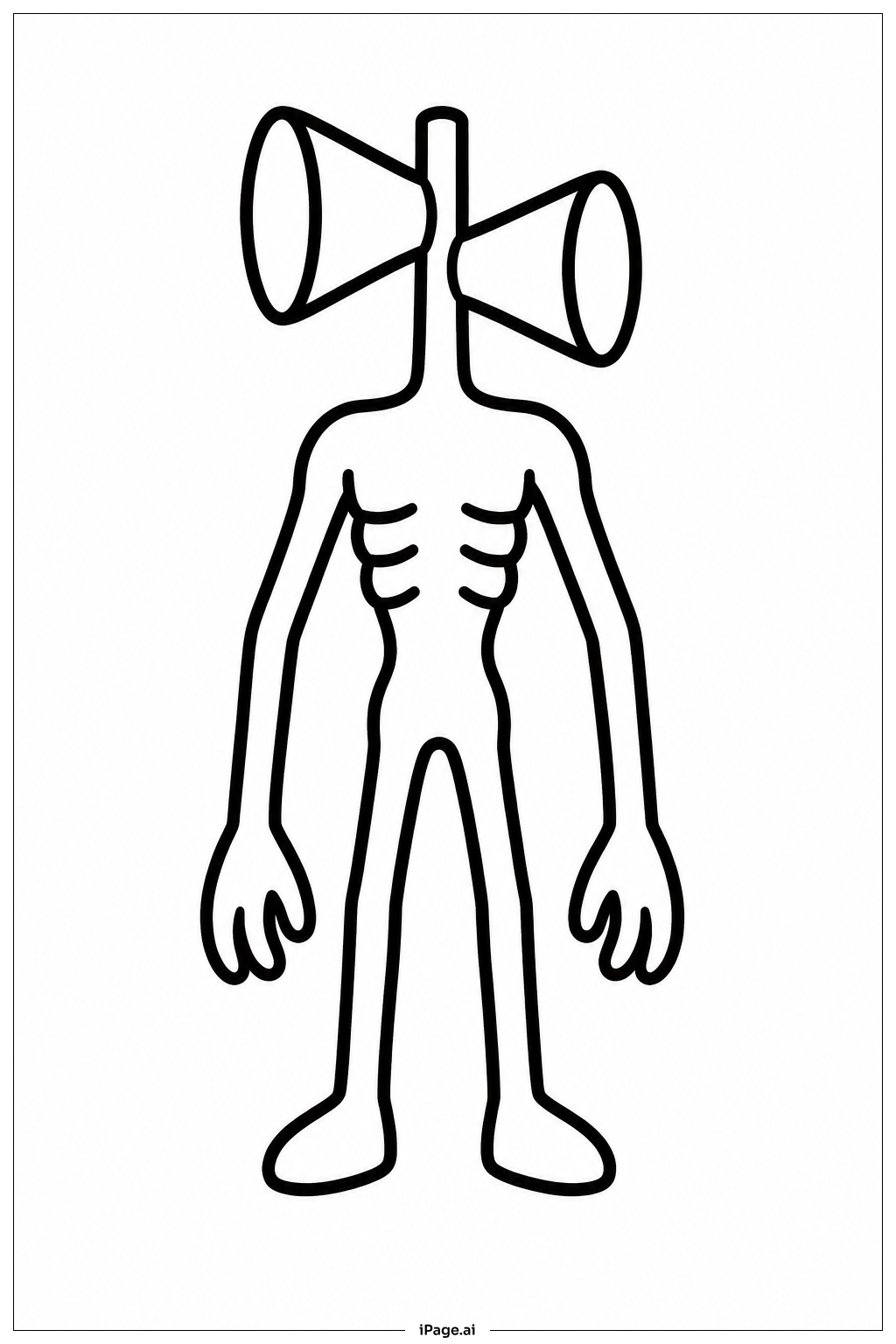  Siren Head Standing Tall Coloring Page 