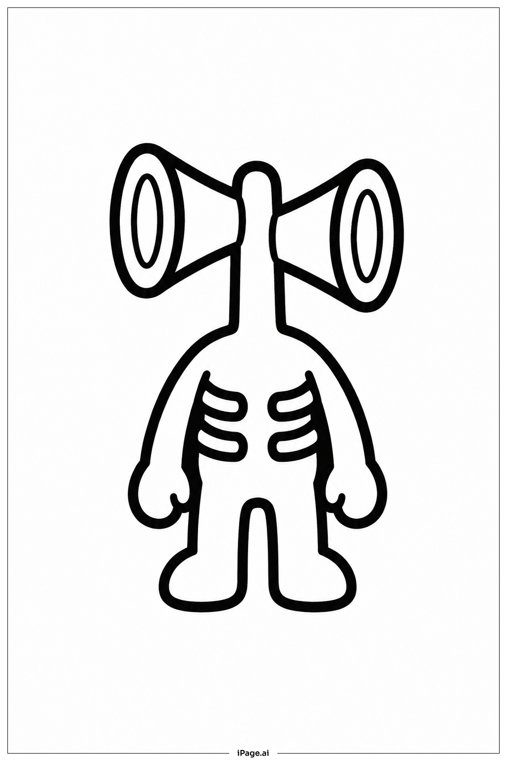  Siren Head Tiny Child View Coloring Page 