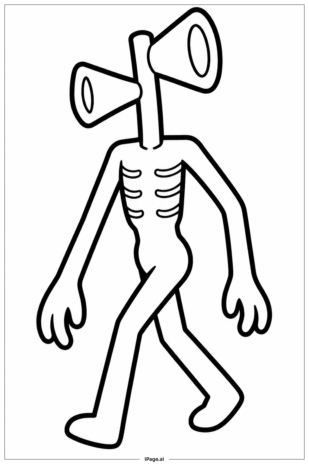  Siren Head Walking Alone Coloring Page 