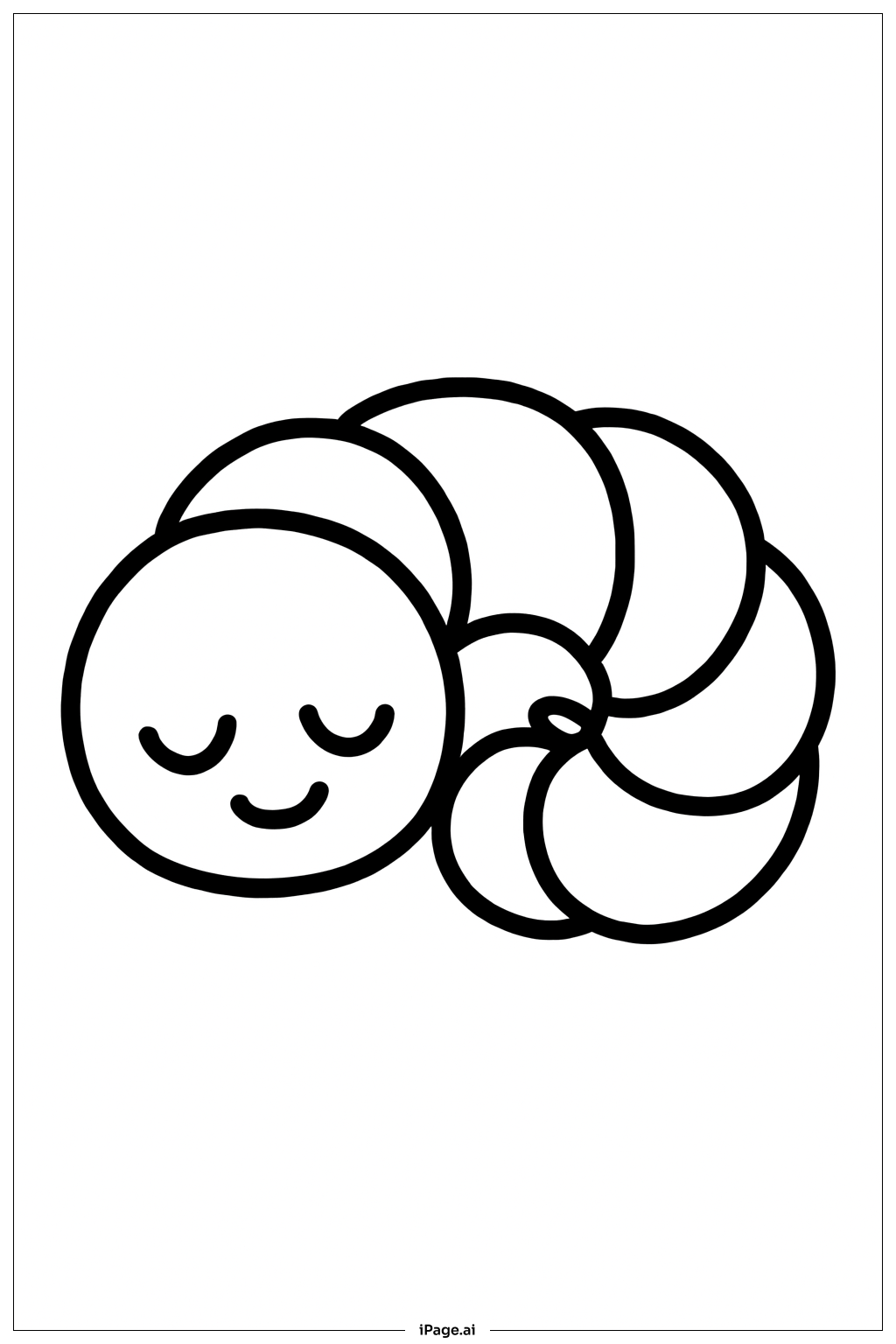  Sleeping Caterpillar Roll Coloring Page 