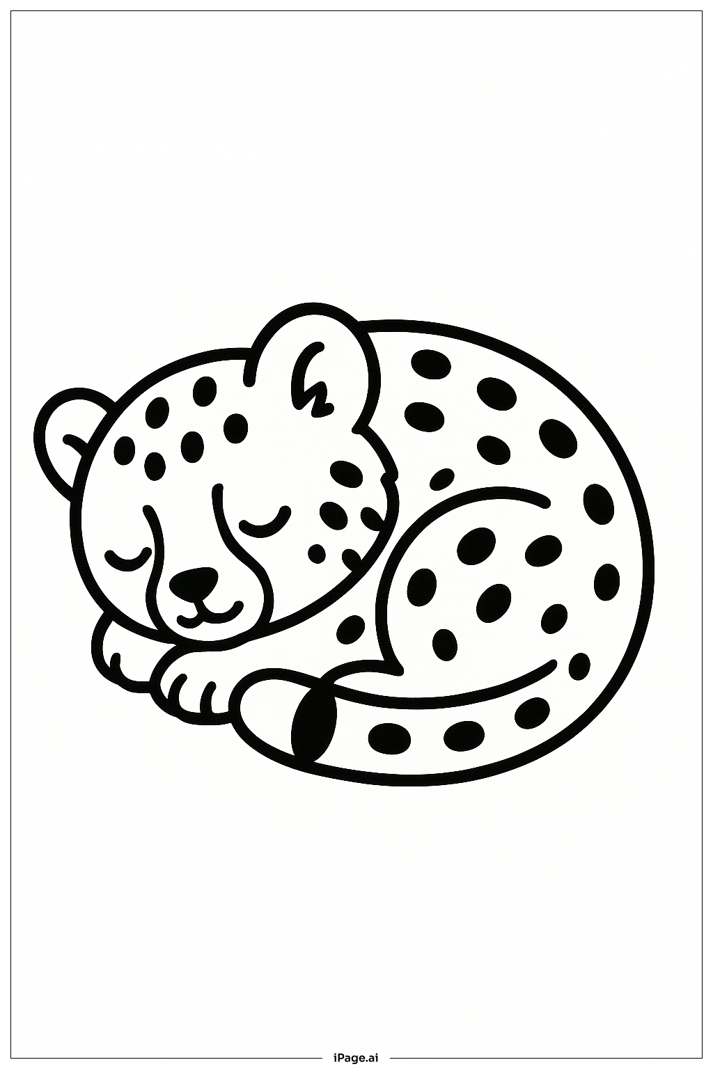 熟睡中的獵豹幼崽著色頁