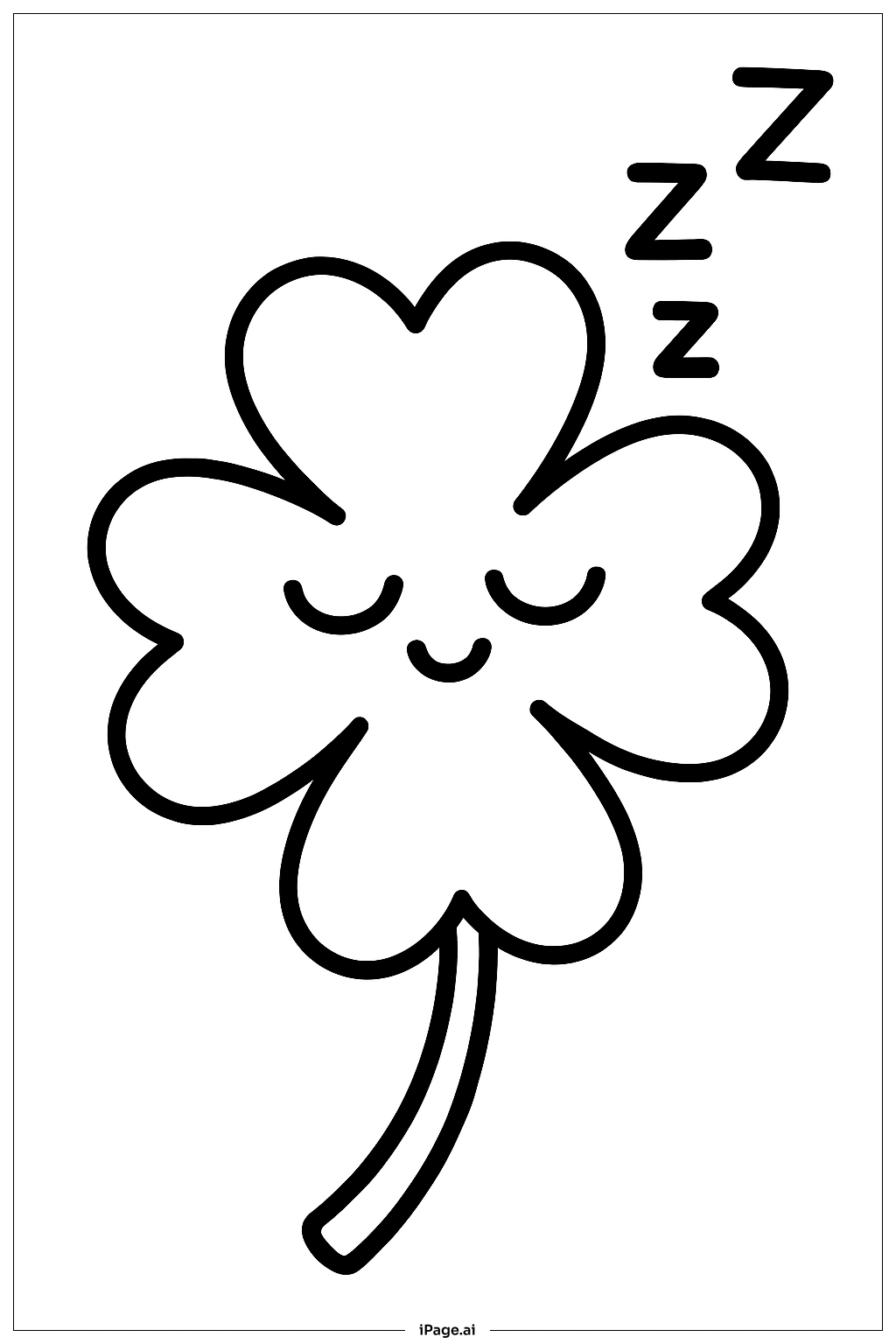 Sleeping Clover Coloring Page