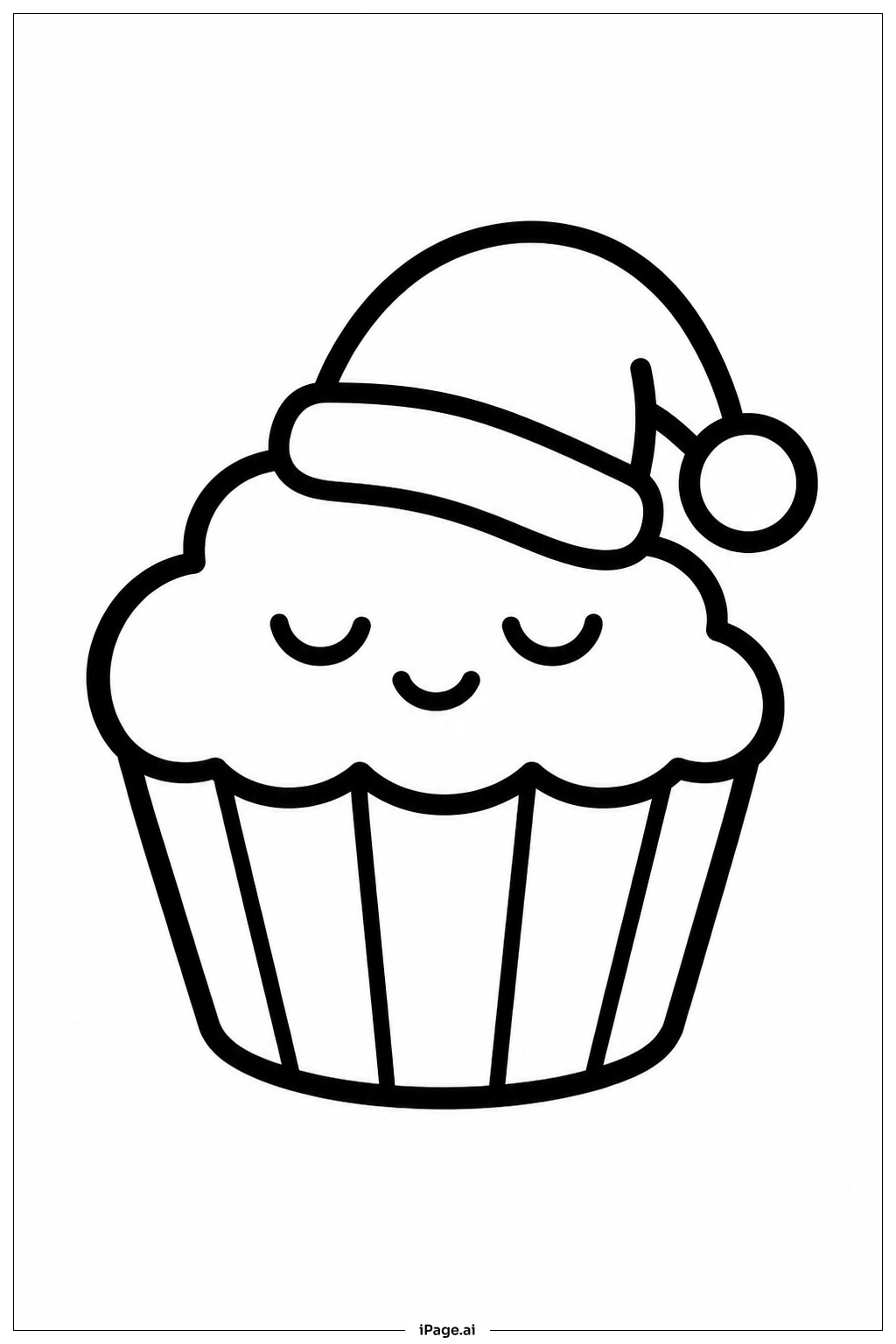 Sleeping Cupcake Coloring Page