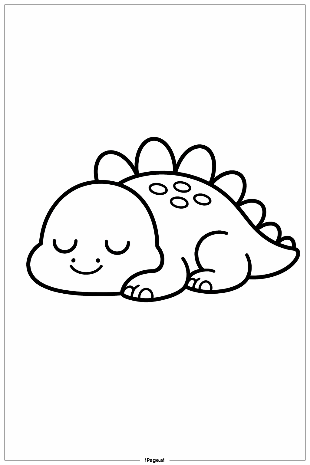 Sleeping Dinosaur Coloring Page