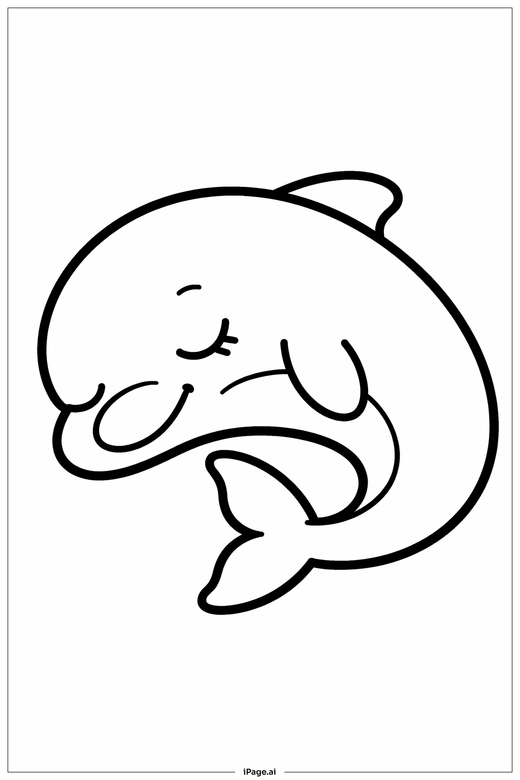  Sleeping Dolphin Coloring Page 