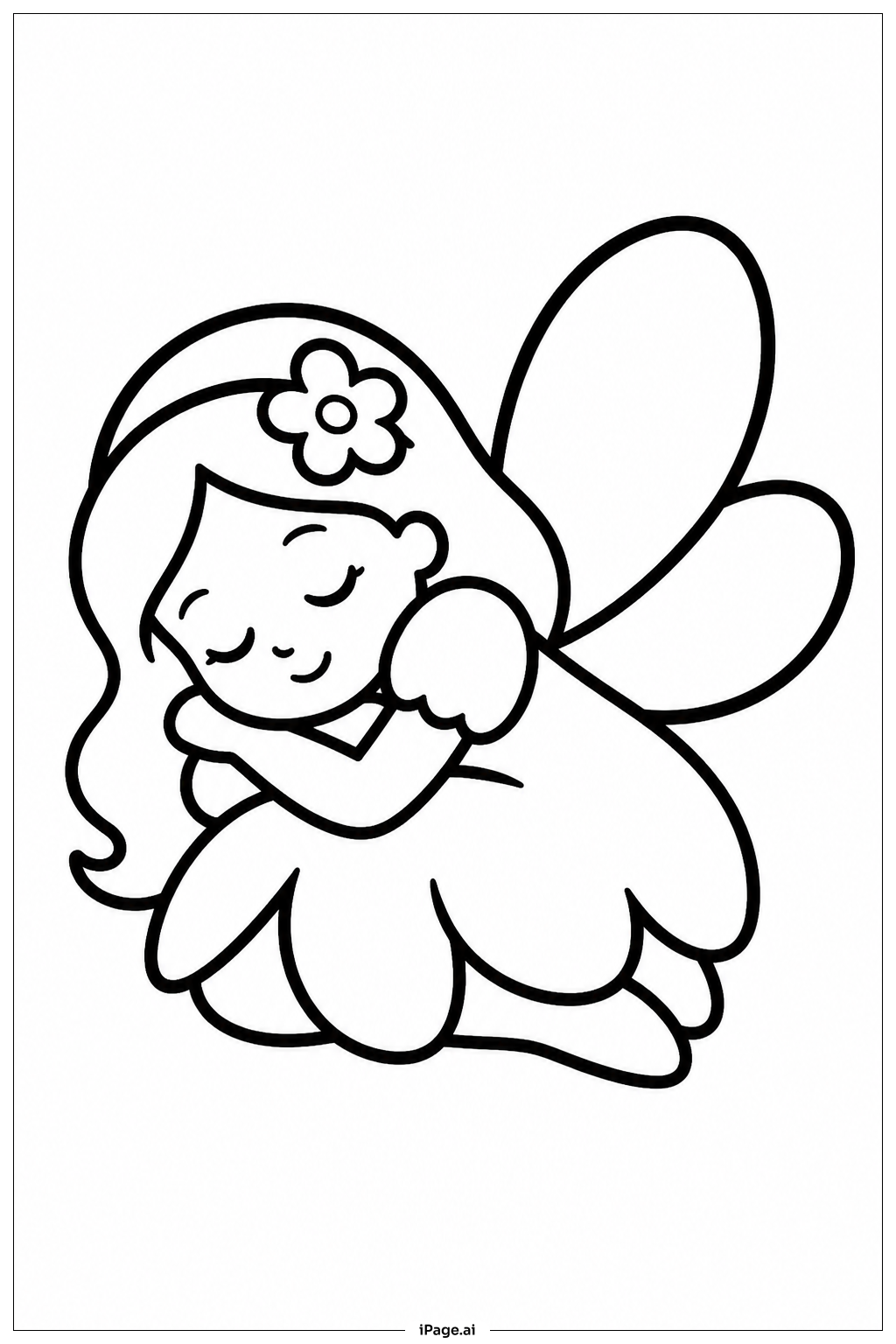 Sleeping Fairy Coloring Page
