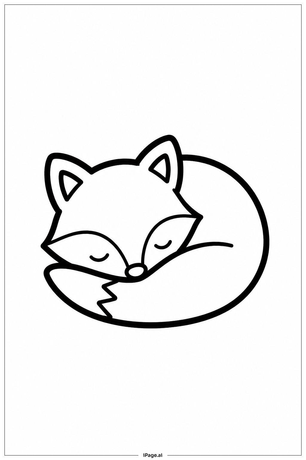 Sleeping Fox Coloring Page