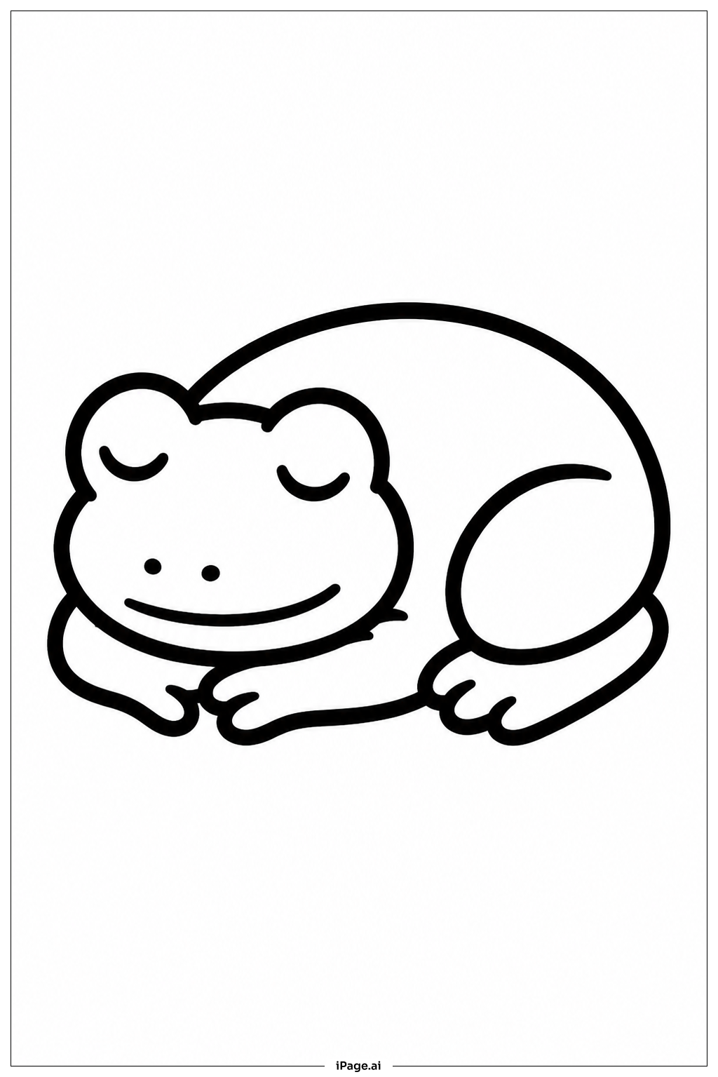 Sleeping Frog Coloring Page