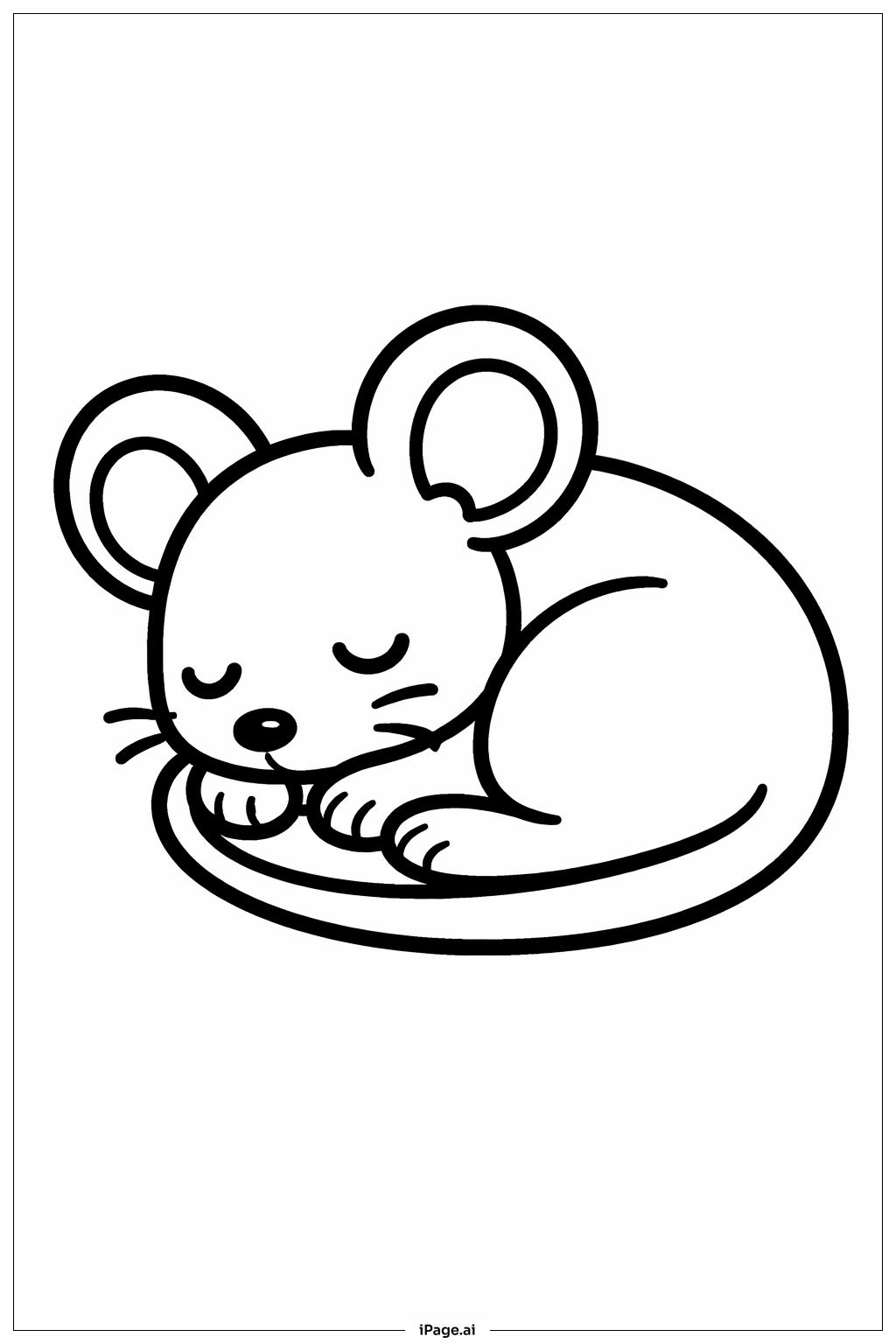 Trang tô màu Chuột đang ngủ