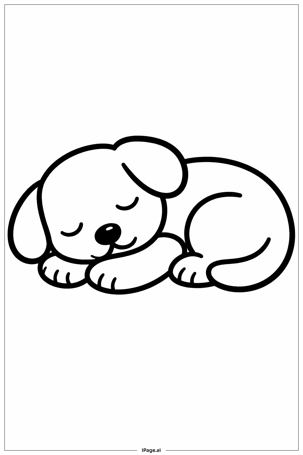 Sleeping Puppy Coloring Page