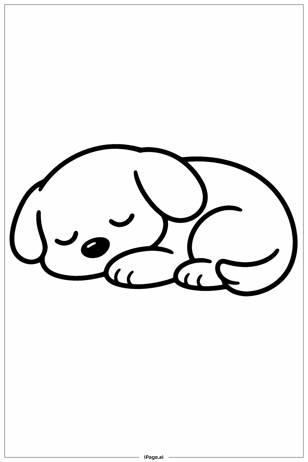  Sleeping Puppy Coloring Page 