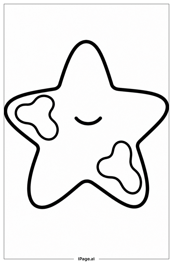 Sleeping Starfish Coloring Page