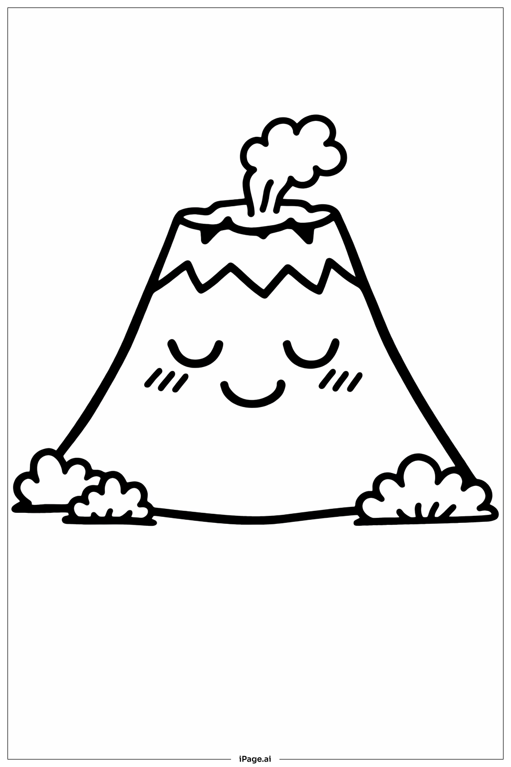  沉睡的火山山丘填色页 