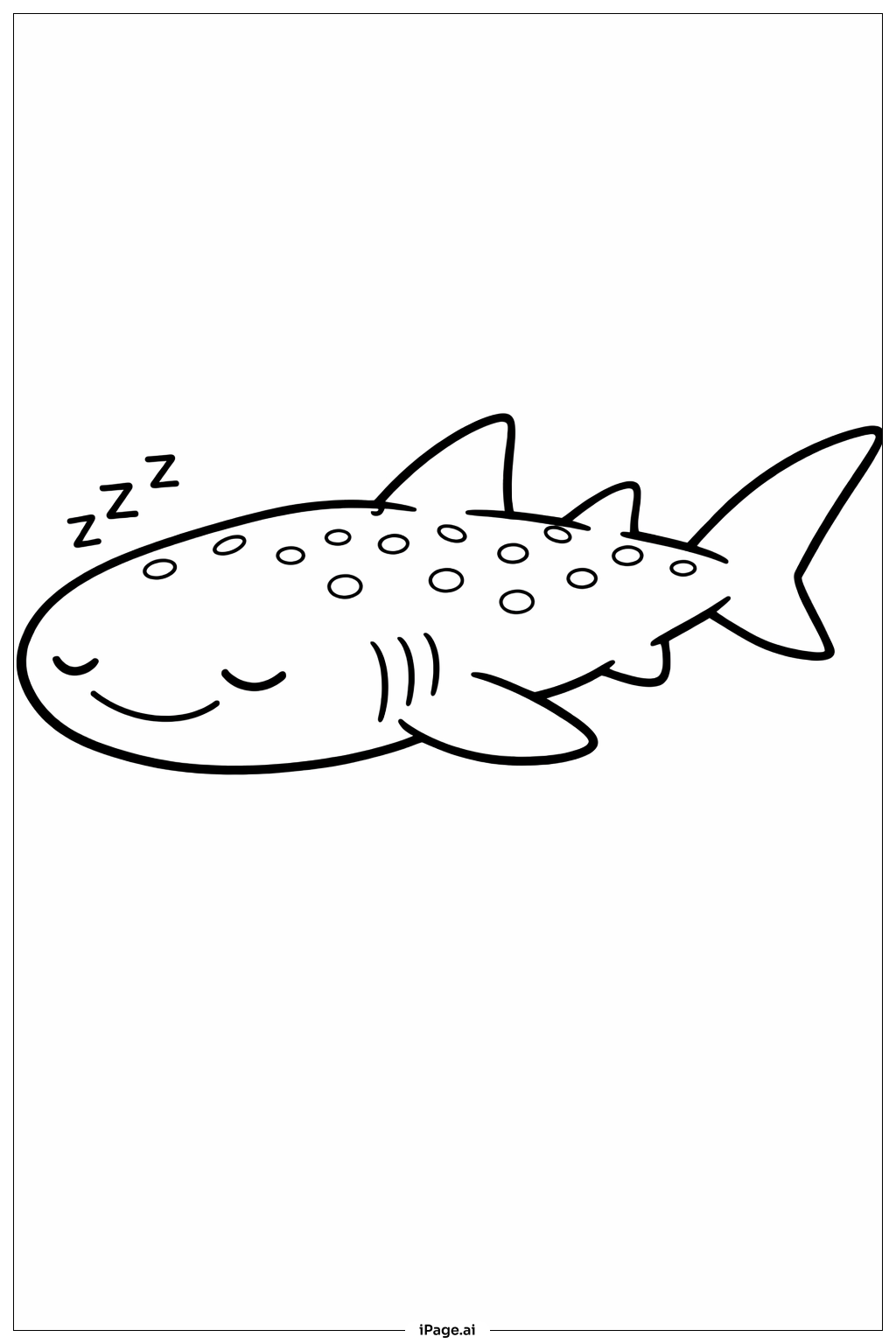  자는 향유고래 상어 색칠공부 페이지 