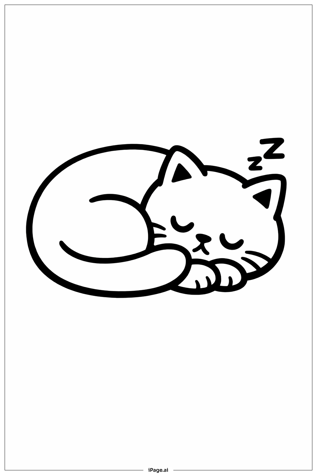  Sleepy Cat Coloring Page 