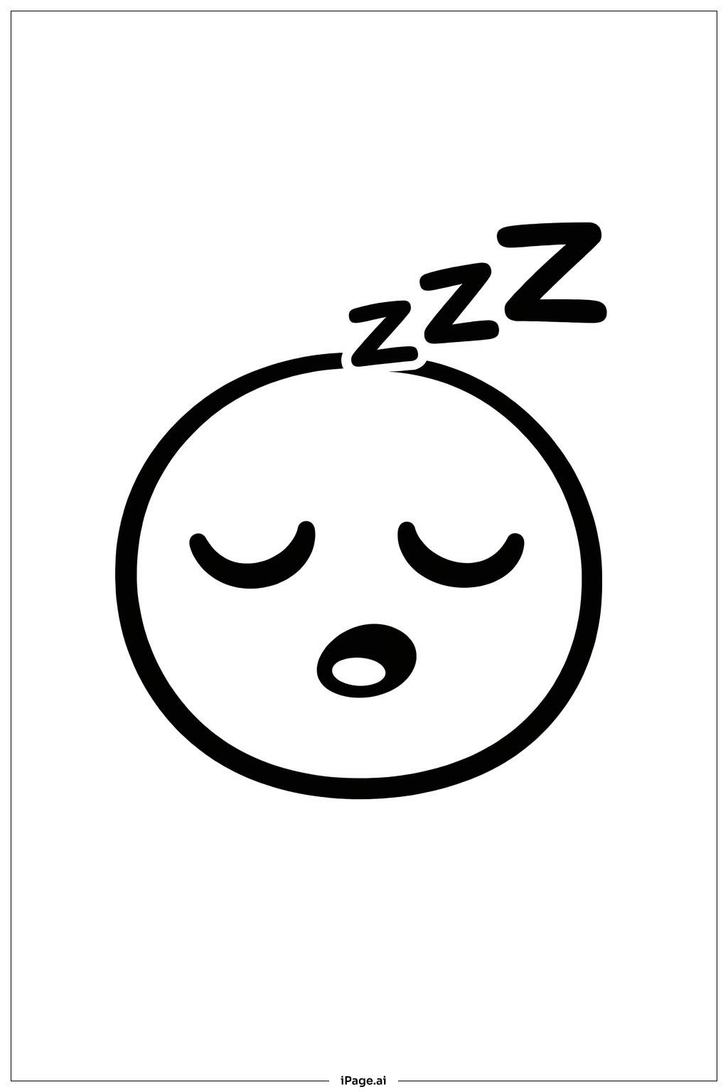  Page de coloriage Emoji Somnolent Zzz 