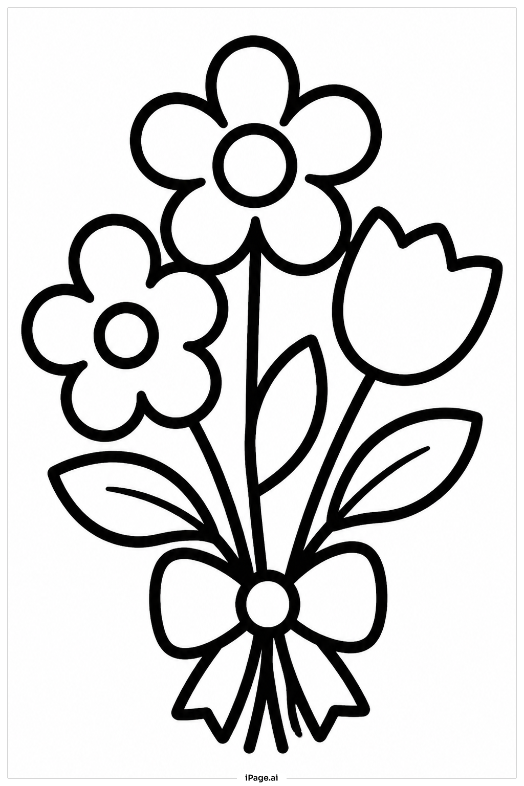 Small Garden Flower Bouquet Coloring Page