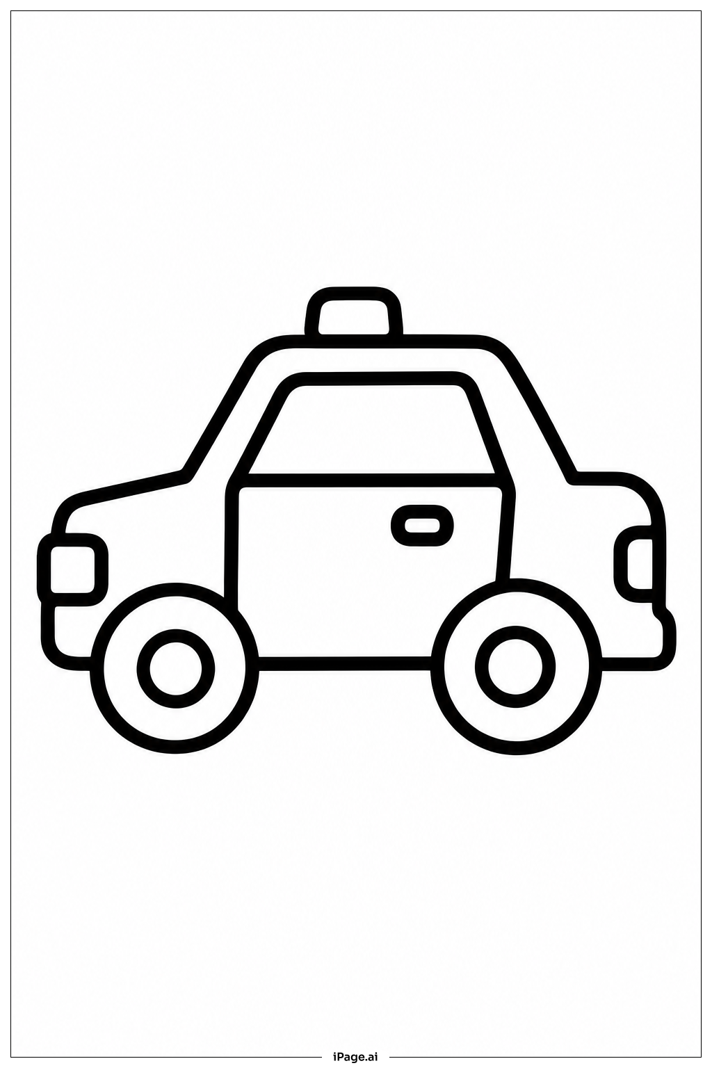  Kleines Polizeiauto von der Seite Ausmalseite 