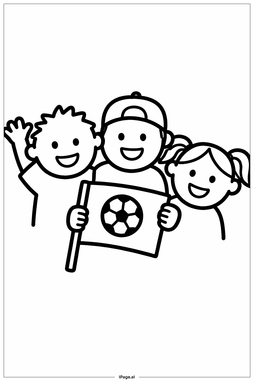  小型足球觀眾著色頁 