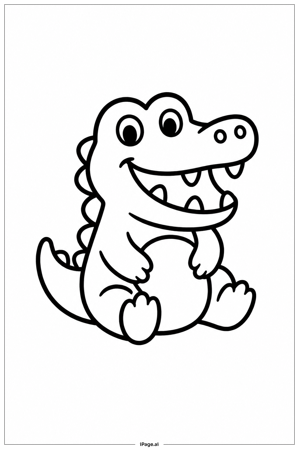 Smiling Alligator Coloring Page