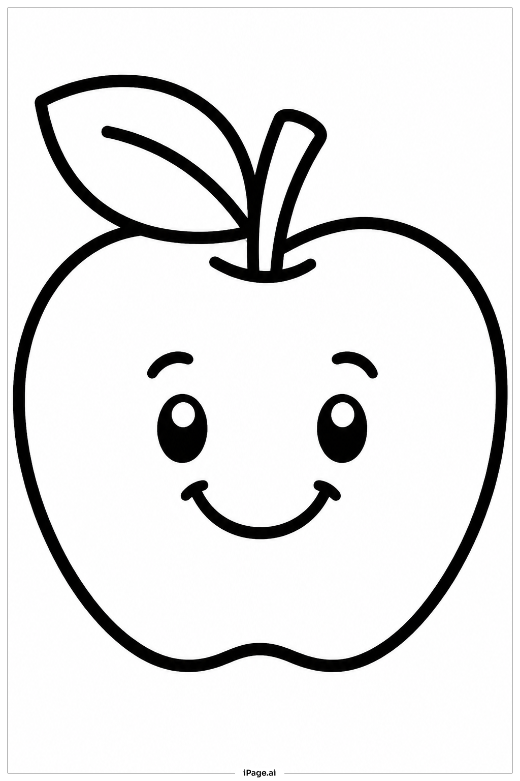Página para colorear de Manzana Sonriente