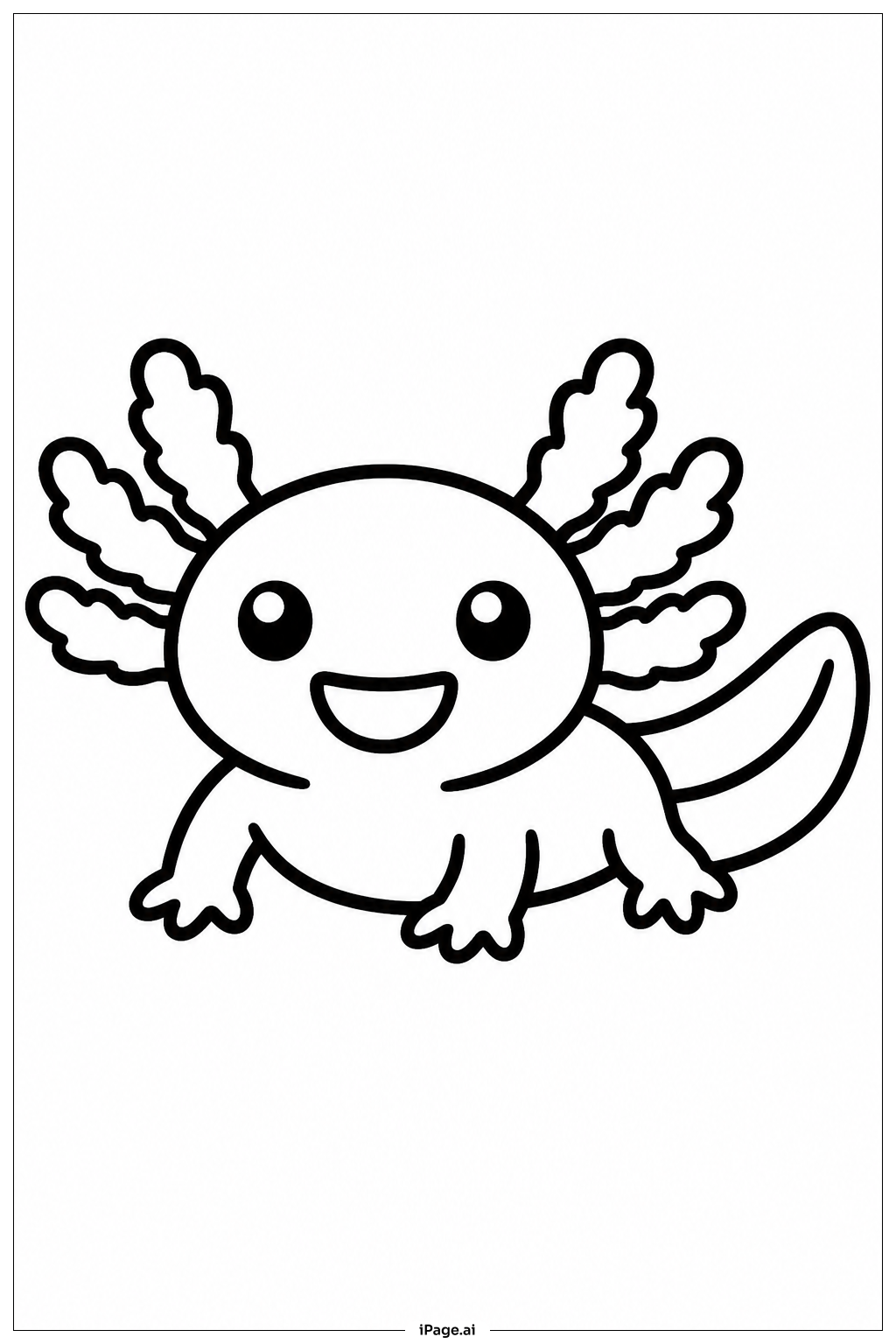 スマイリングアホロートルの塗り絵ページ