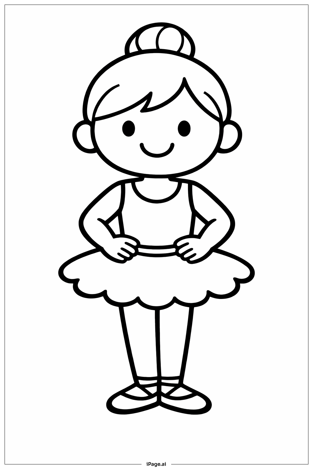 Lächende Ballerina Ausmalseite