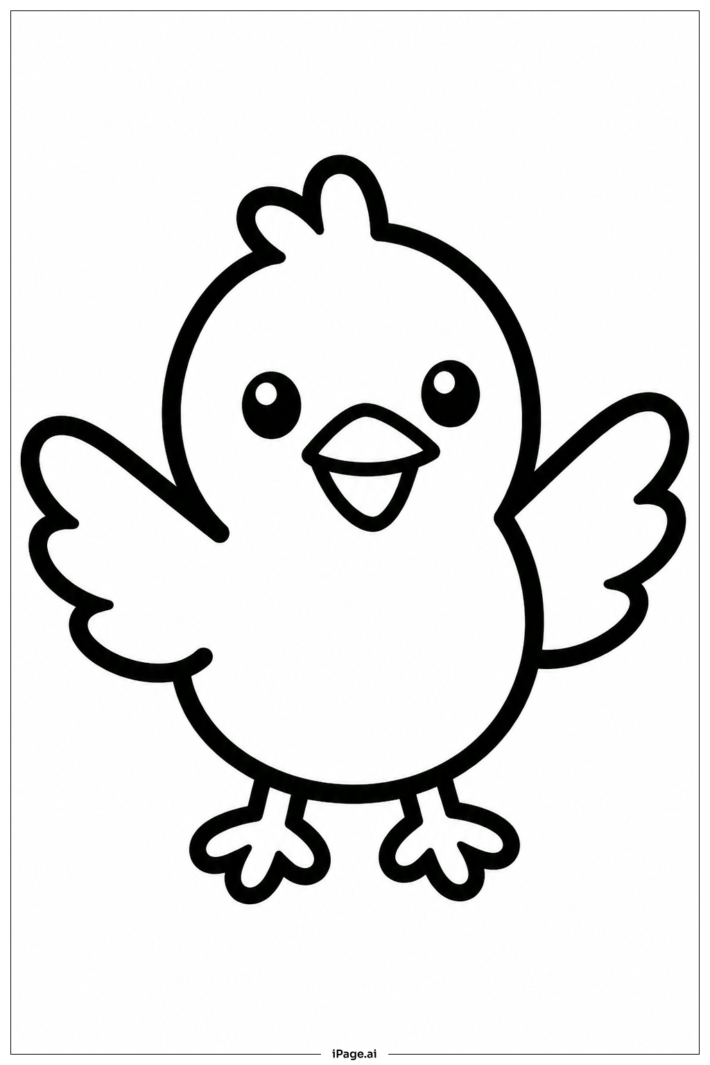 笑顔の鳥の塗り絵ページ