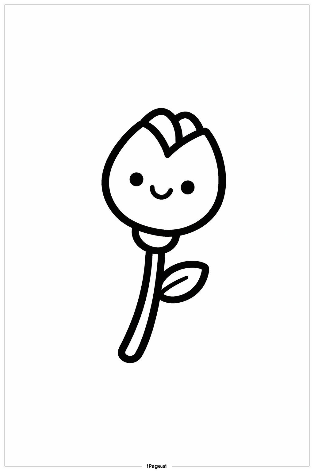 Smiling Bud Flowers Coloring Page