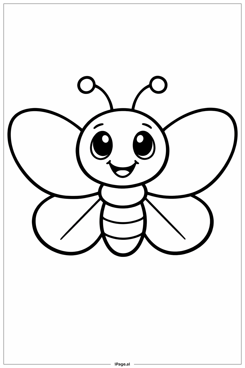 Smiling Butterfly Coloring Page