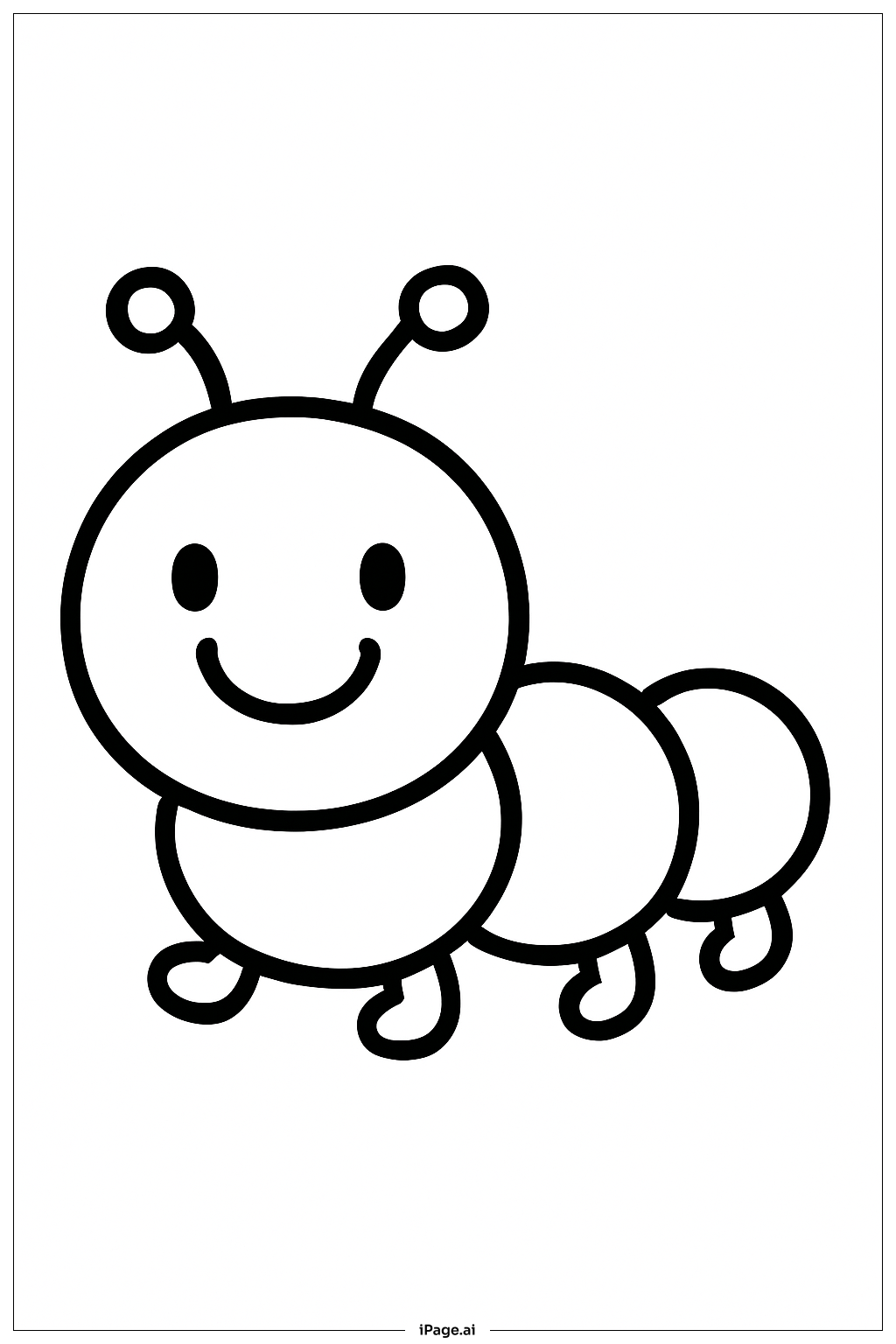  Smiling Caterpillar Face Coloring Page 