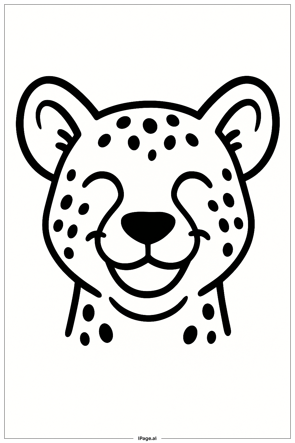 微笑的獵豹頭著色頁