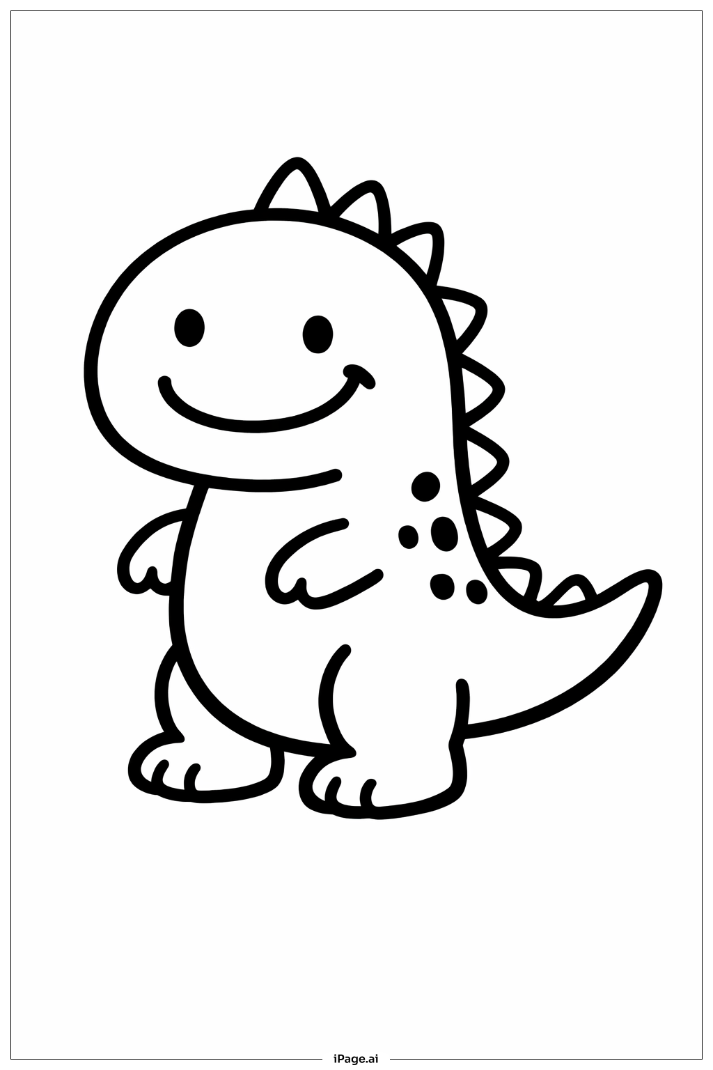 Smiling Dinosaur Coloring Page