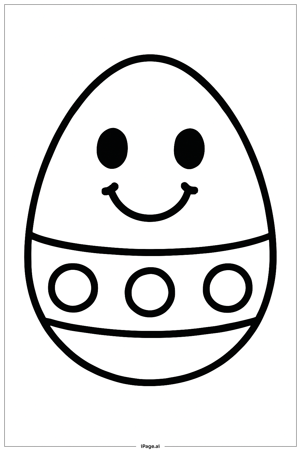  微笑复活节彩蛋填色页 