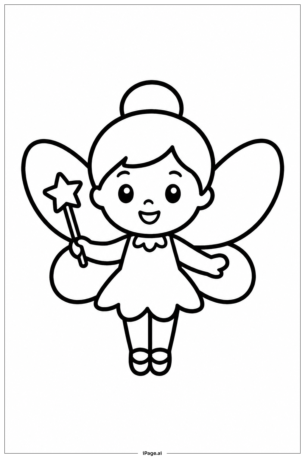 Smiling Fairy Coloring Page