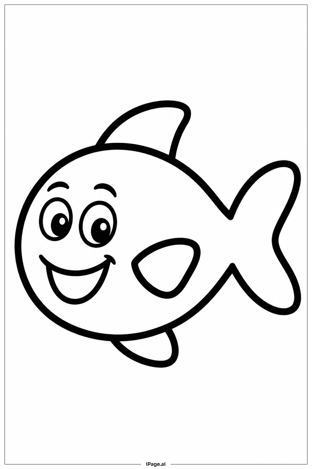 Página para colorir de Peixe Sorridente