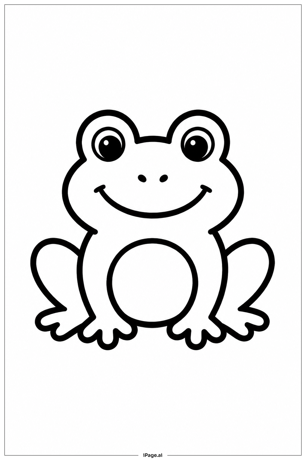 Smiling Frog Coloring Page