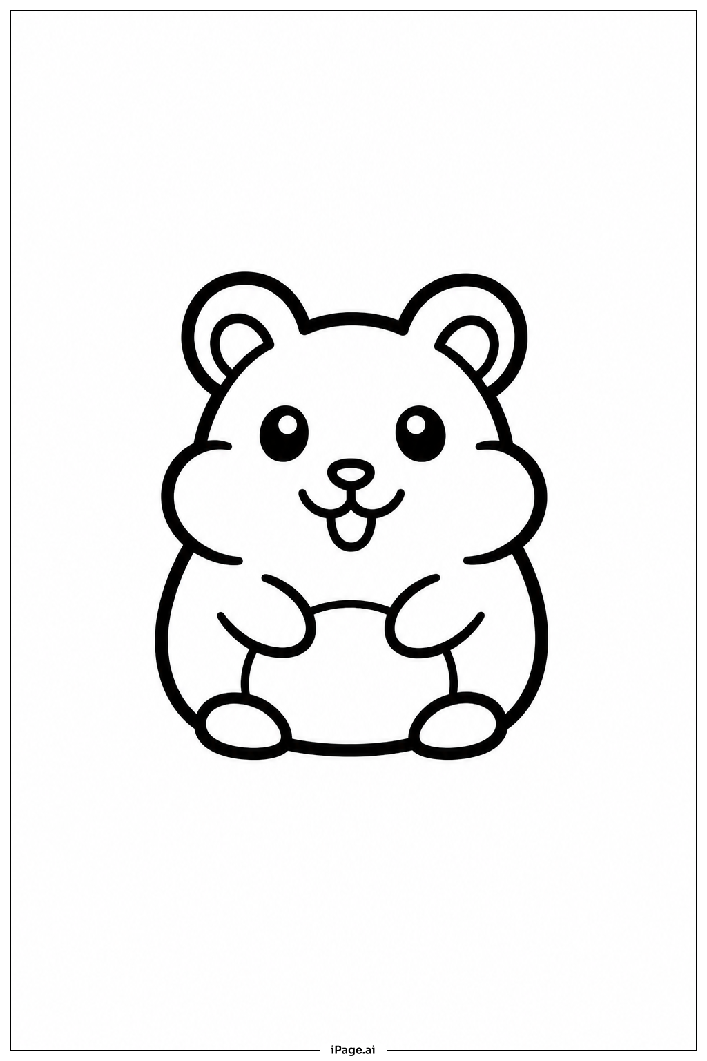 Página para colorear de Hámster sonriente