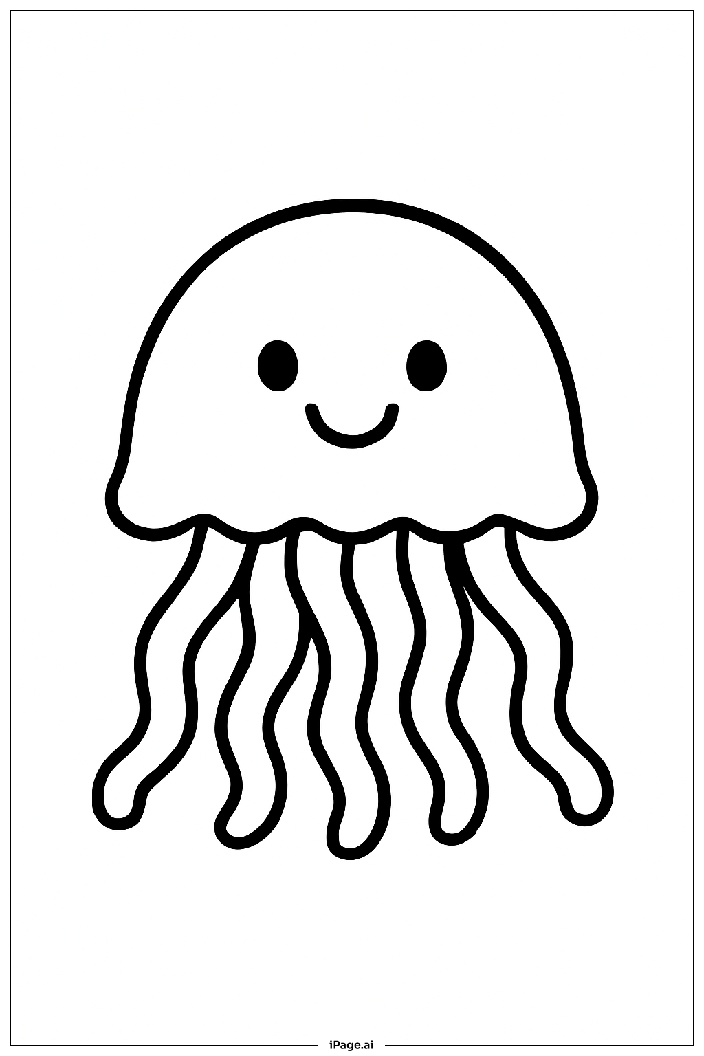  Smiling Jellyfish Coloring Page 