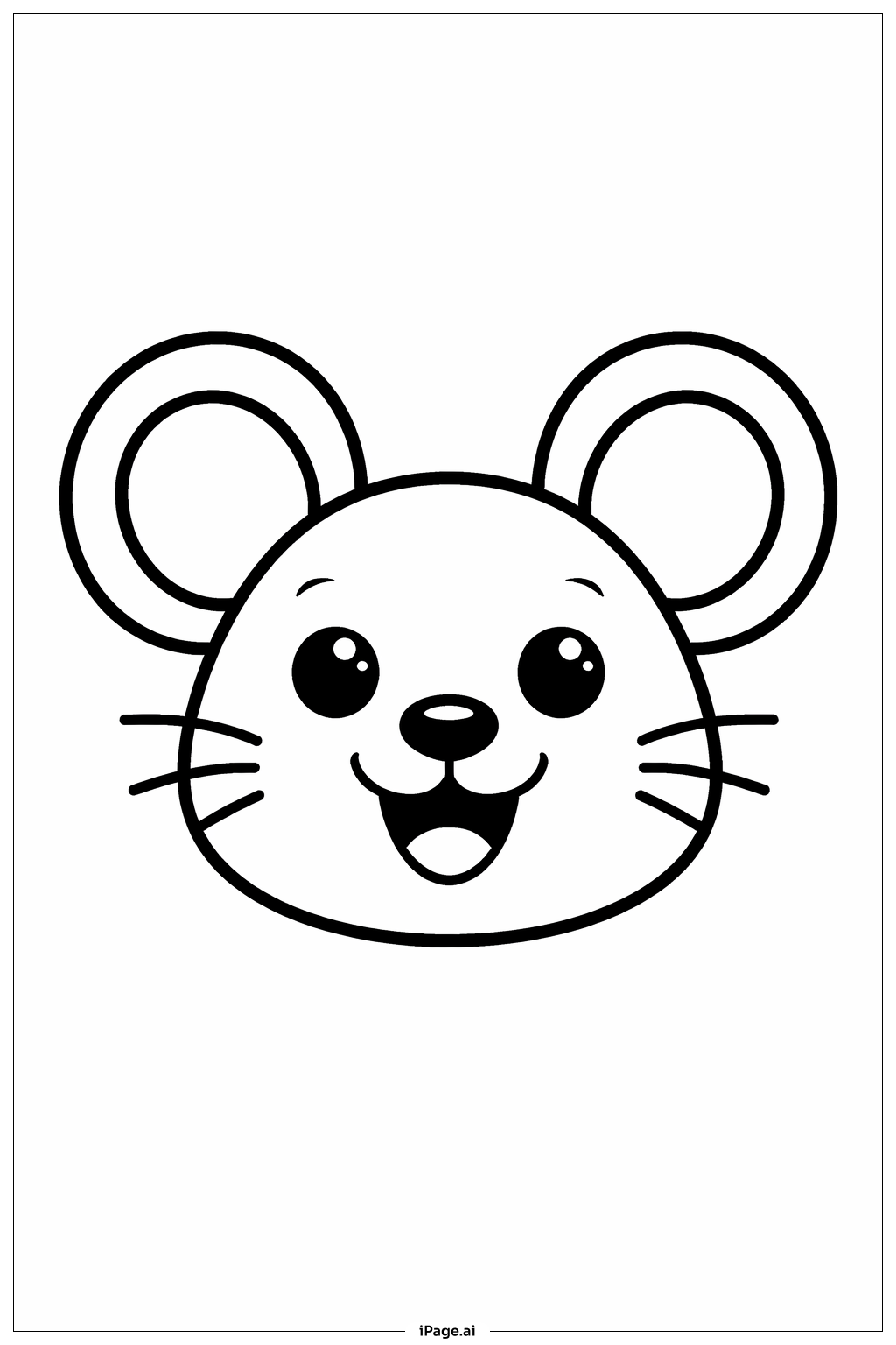 Trang tô màu Mặt Chuột Mỉm Cười