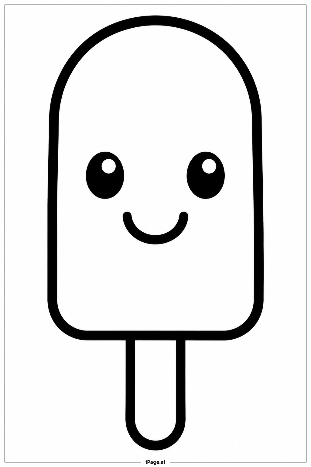 Smiling Popsicle Coloring Page