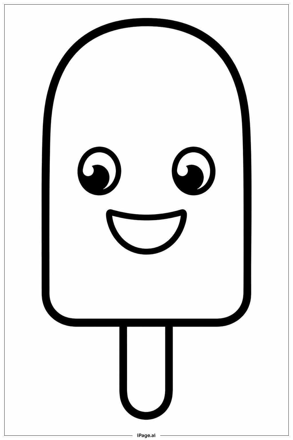  Página para colorir de Picolé Sorridente 
