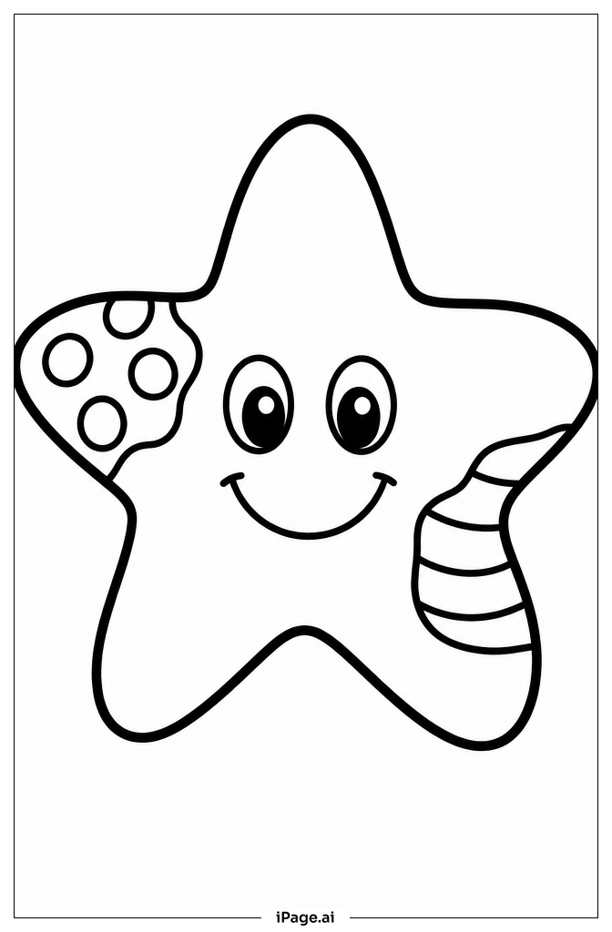 Smiling Starfish Coloring Page