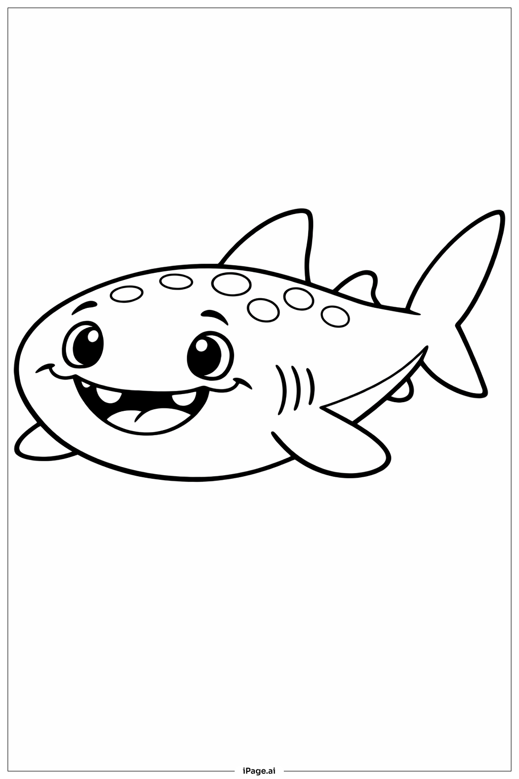  웃고 있는 고래상어 색칠공부 페이지 