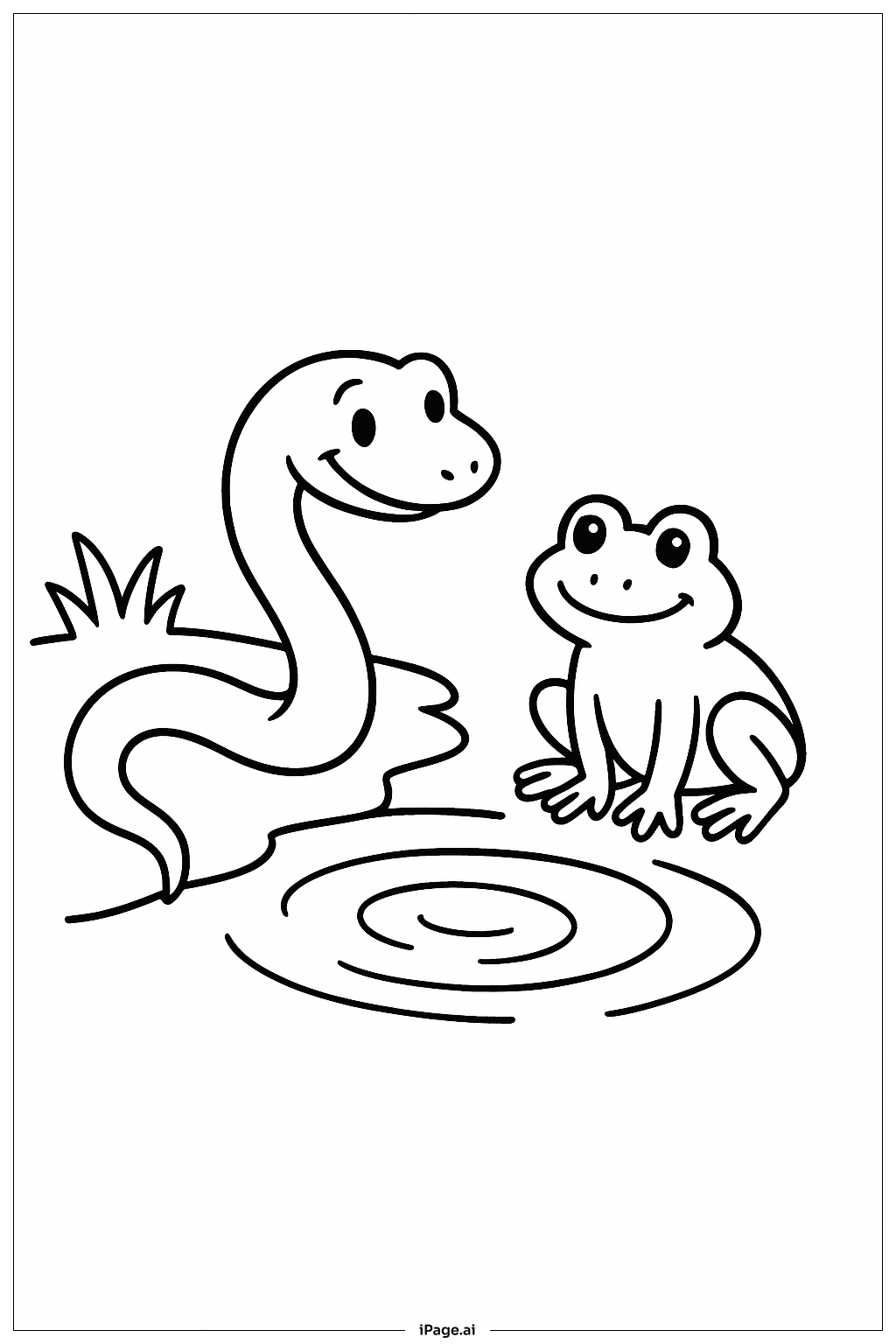  Trang tô màu Rắn và Ếch 