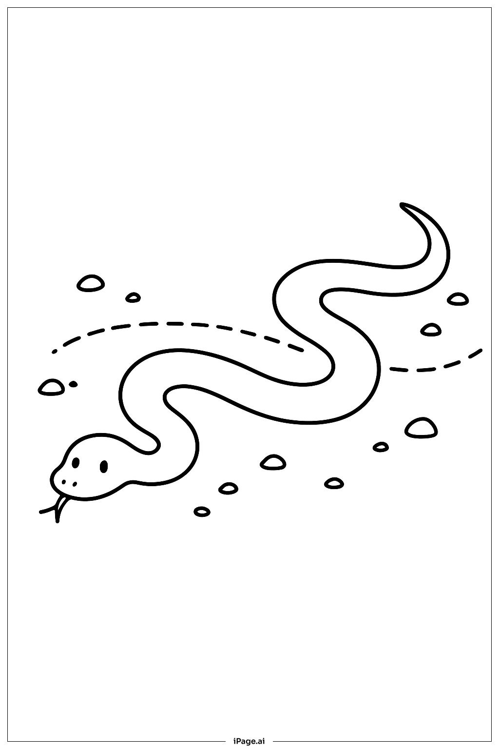  Snake Crossing Path Coloring Page 