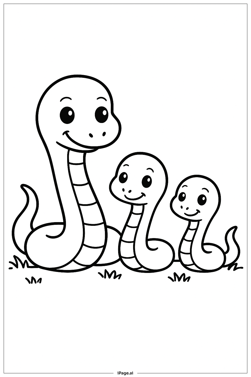  Página para colorear de Familia de Serpientes 