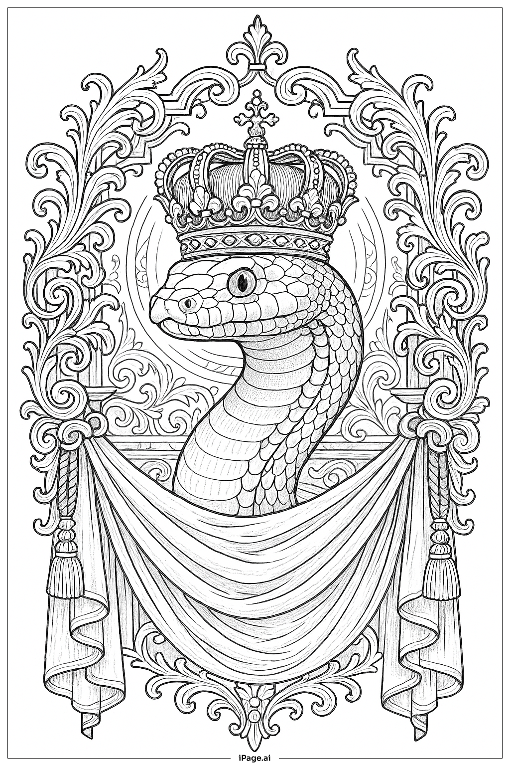  Trang tô màu Chân dung Vua Rắn 