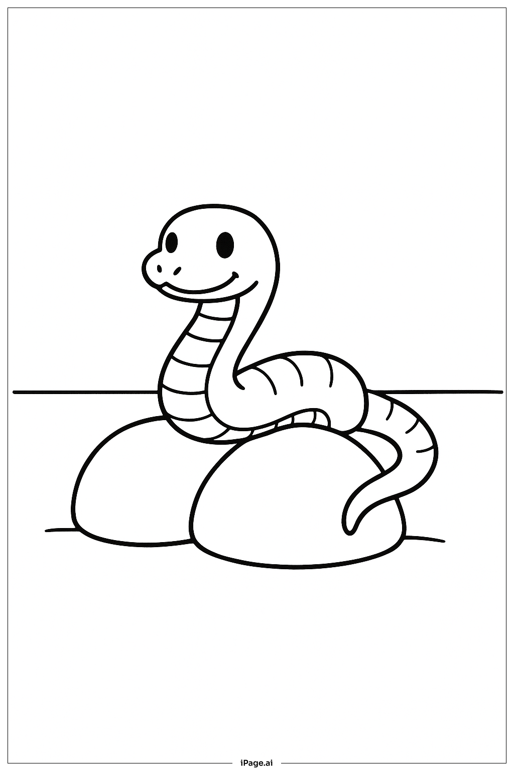  岩石上的蛇著色頁 