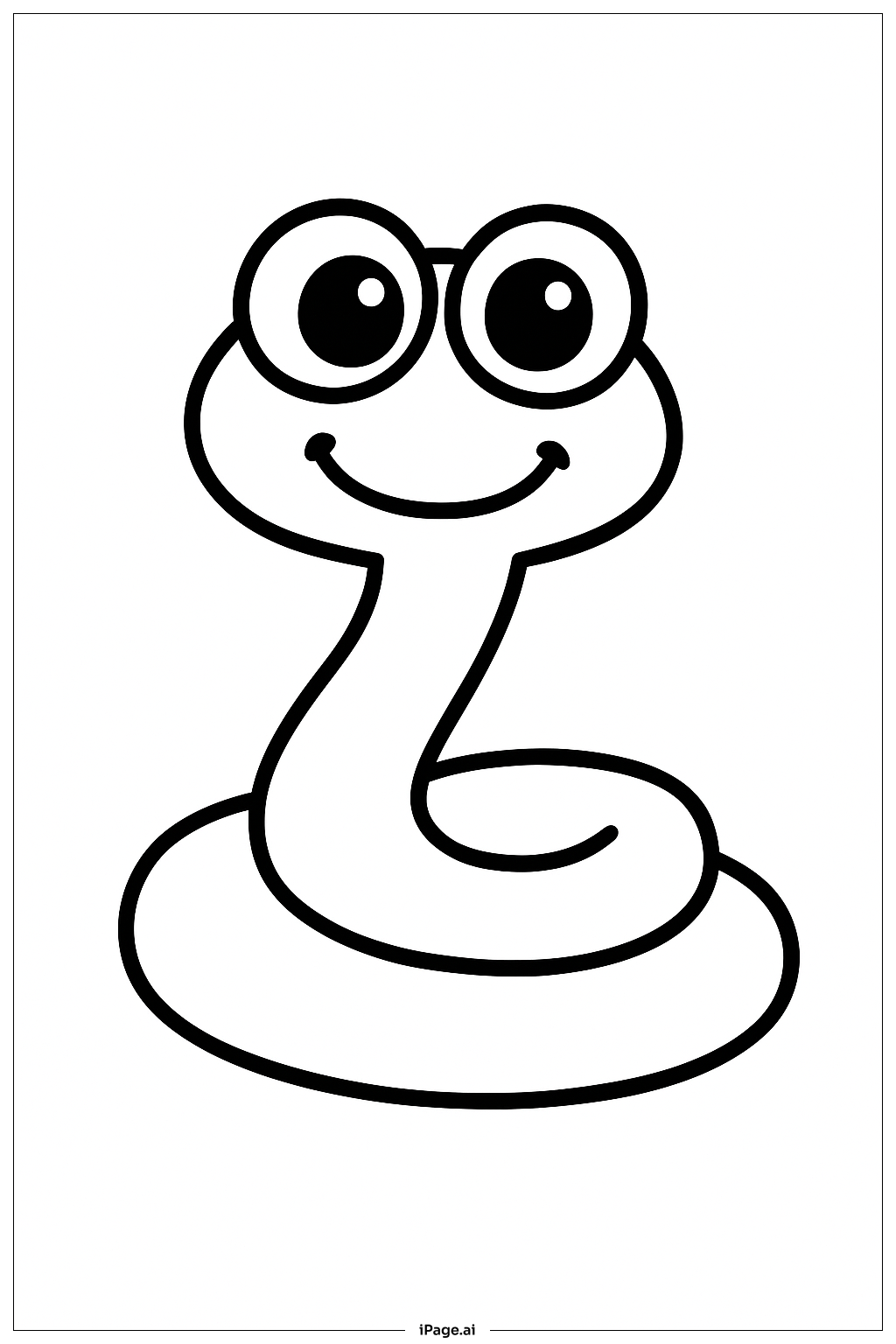  Trang tô màu Con rắn với mắt to 